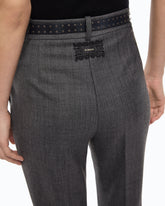 Stretch wool-blend cigarette trousers - | Pinko