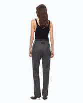 Stretch wool-blend cigarette trousers - Dark Grey | Pinko