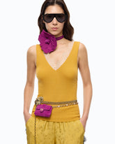 Vest top in silk and cashmere blend with lace neck - | Pinko