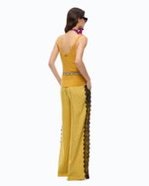 Vest top in silk and cashmere blend with lace neck - | Pinko
