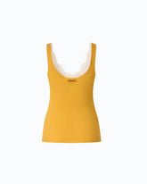 Vest top in silk and cashmere blend with lace neck - | Pinko