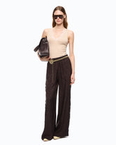 Vest top in silk and cashmere blend with lace neck - | Pinko