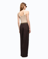 Vest top in silk and cashmere blend with lace neck - | Pinko