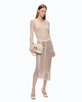 Ribbed sweater with lace - | Pinko