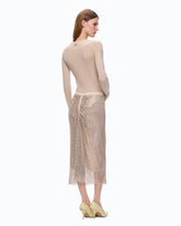 Ribbed sweater with lace - | Pinko
