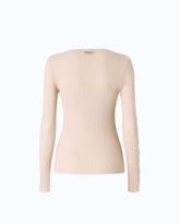 Ribbed sweater with lace - | Pinko