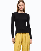 Ribbed sweater with lace - | Pinko