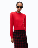 Wool-blend sweater with jewel collar - | Pinko