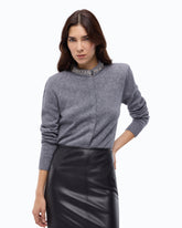 Cardigan with jewel collar - Grey | Pinko