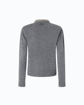 Cardigan with jewel collar - Grey | Pinko