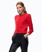 Cardigan mit Schmuckkragen - Rot | Pinko