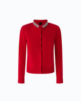 Cardigan mit Schmuckkragen - Rot | Pinko