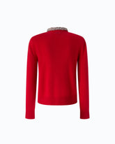 Cardigan mit Schmuckkragen - Rot | Pinko