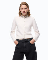 Cardigan with jewel collar - | Pinko