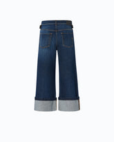 Cropped jeans with leather belt - | Pinko