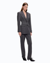 Pinstriped wool-blend jacket - Multicolor Grey-Pink | Pinko