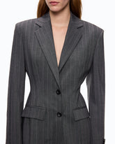 Pinstriped wool-blend jacket - Multicolor Grey-Pink | Pinko