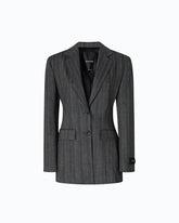 Pinstriped wool-blend jacket - Multicolor Grey-Pink | Pinko