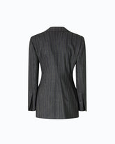 Pinstriped wool-blend jacket - Multicolor Grey-Pink | Pinko
