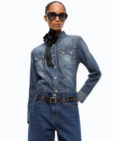 Denim shirt with fading - | Pinko