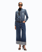 Denim shirt with fading - | Pinko