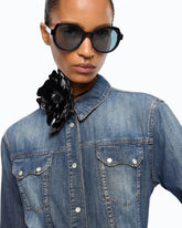 Denim shirt with fading - | Pinko
