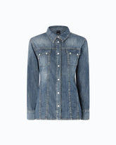 Denim shirt with fading - | Pinko