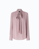 Blouse with sash collar - Pink | Pinko