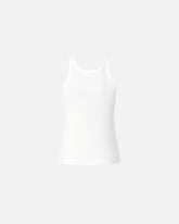Vest top with PINKO embroidery and rhinestones - White | Pinko