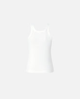 Vest top with PINKO embroidery and rhinestones - White | Pinko