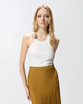 Vest top with pendant buckle - White | Pinko