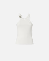 Vest top with pendant buckle - White | Pinko