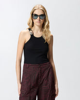 Vest top with pendant buckle - Black | Pinko