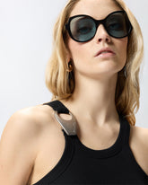 Vest top with pendant buckle - Black | Pinko