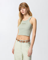 Cropped vest top with PINKO logo - | Pinko
