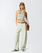 Cropped vest top with PINKO logo - | Pinko