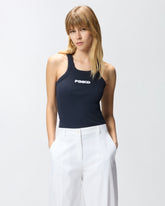 Ribbed vest top with PINKO 3D logo - | Pinko