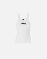 Ribbed vest top with PINKO 3D logo - | Pinko