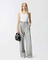 Ribbed top with bejewelled embellishment - White | Pinko