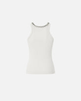 Ribbed top with bejewelled embellishment - | Pinko