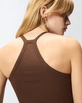 Cropped vest top with asymmetric neckline - | Pinko