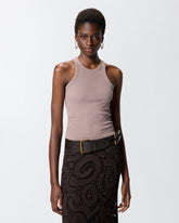 Tanktop im Rippstrick mit PINKO-Logo - | Pinko