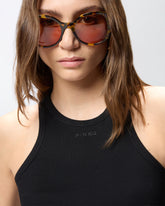 Ribbed vest top with PINKO logo - | Pinko