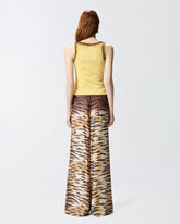 Spray-effect vest top with PINKO embroidery - Orange | Pinko