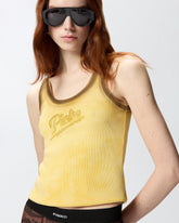 Tanktop mit Spray-Effekt und PINKO-Stickerei - Orange | Pinko