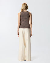 Tanktop mit Spray-Effekt und PINKO-Stickerei - Braun | Pinko