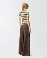 Cropped-T-Shirt mit Streifen und PINKO-Logo - | Pinko