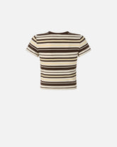 Cropped-T-Shirt mit Streifen und PINKO-Logo - | Pinko