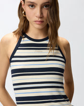 Ribbed vest top with PINKO logo - | Pinko