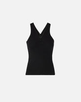 Geripptes Tanktop mit V-Ausschnitt und PINKO-Logo - | Pinko